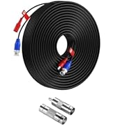 Anlapus 60 Feet All-in-One Video Power Cable for CCTV Security Camera DVR System, BNC Extension S...