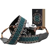 Padwa Lifestyle Mystic Green Embroidered Camera Strap - Double Layer Cowhide Ends,2