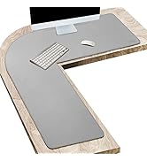 Vyaaa L-Shaped Leather Desk Pad, Gaming Mouse Pad for Corner Desk Mat, Office and Home, 43 x 43 x...
