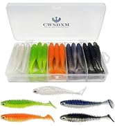 CWSDXM Soft Fishing Lures, 6.5cm/8cm Paddle Tail Swimbaits Soft Plastic Lures Kit for Bass Trout ...