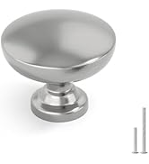 homdiy 25 Pack Brushed Nickel Cabinet Knobs Silver Round Dresser Drawer Knobs for Cabinets, Alumi...