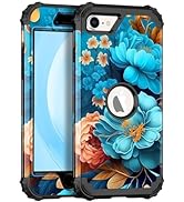 Miqala for iPhone SE 2022/2020 Case,Shiny in The Dark Three Layer Heavy Duty Hard Plastic Bumper ...