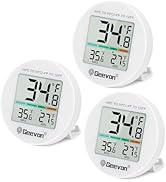 Geevon Small Digital Refrigerator Thermometer 3 Pack, IP65 Waterproof Commercial and Home Use, Ma...