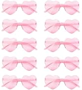 NACHLYNN 10 Pairs Heart Sunglasses Women Rimless Heart Shaped Sunglasses Candy Color Heart Glasse...