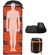 Sleeping Bags for Adults, Heated Sleeping Bag with 3 Adjustable Temperature, Waterproof USB Recha...