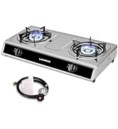 Camplux Camping Stove 2 Burners 19,600 BTU, Stainless Steel Gas Stove with Auto Ignition