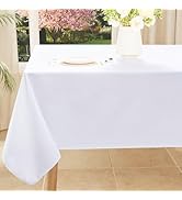 Smiry Rectangle Table Cloth, Waterproof Anti-Scratch Polyester Tablecloth, Decorative Washable Fa...