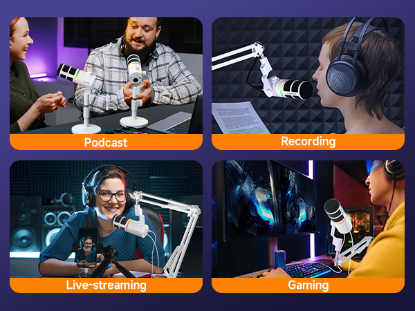dynamic microphone for Podcasting,Recording,Live-streaming,Gaming 
