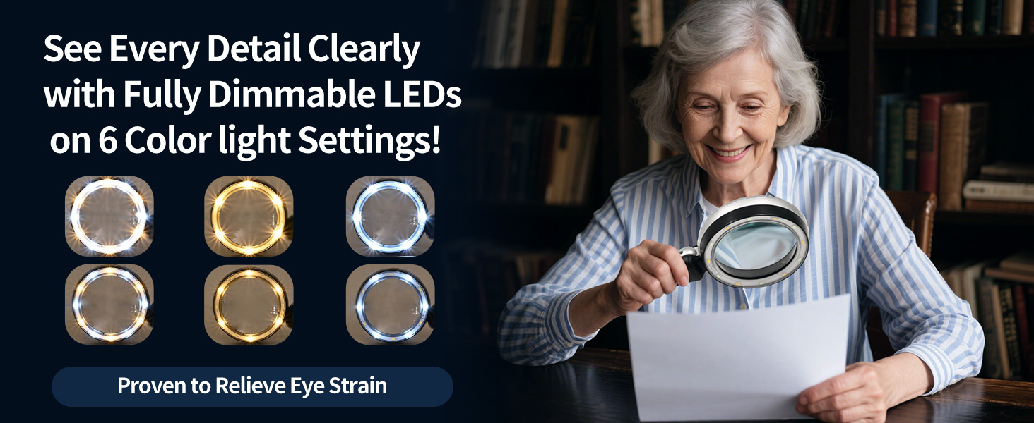 Rechargeable magnifying glass