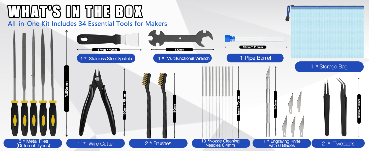 3D Printer Tools Kit, 28pcs 3D Printer Accessories