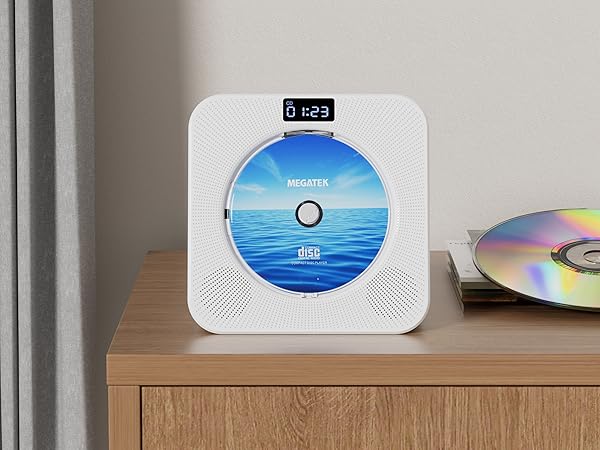 MEGATEK CP28BR Portable Desktop CD Player with Front-Loading CD Player