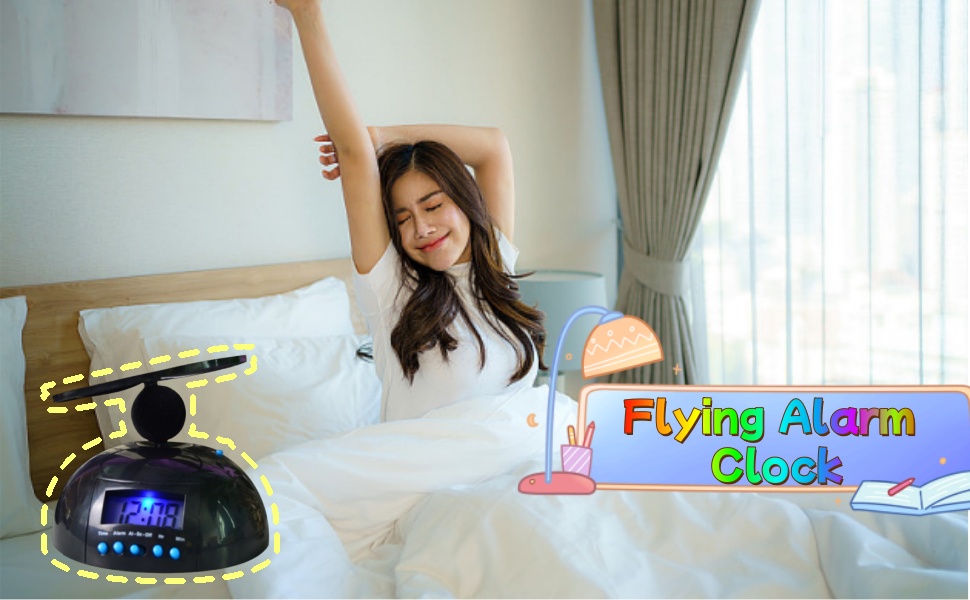 flying alarm clock moving alarm clock shooting alarm clock kids alarm clock runaway alarm clock