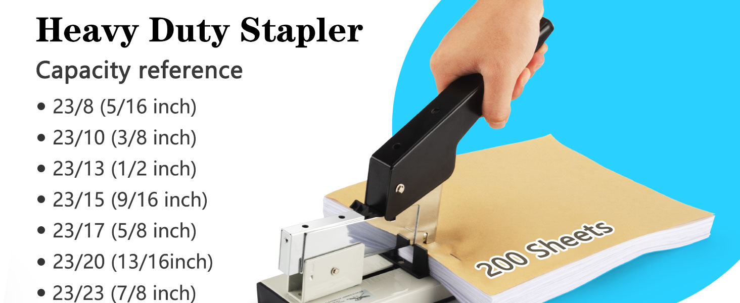 200 Sheet Capacity Heavy Duty Stapler