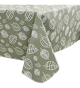 Heavy Duty Vinyl Tablecloth with Flannel Backing Waterproof Oil-Proof PVC Table Cloth Stain-Resis...