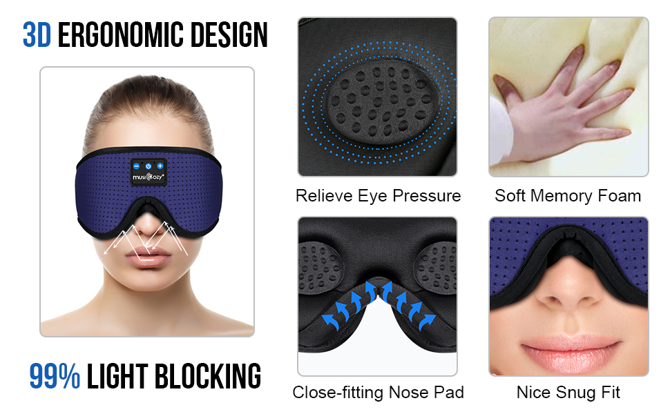 sleep headphones Bluetooth headband earbuds music mask unique birthday holiday gifts