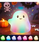 canvage Ghost Night Light for Kids, Silicone Nursery Nightlight, RGB Rainbow Color-Changing/30-Mi...