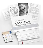 iDPRT Portable Thermal Printer,203DPI Wireless Bluetooth Small Printers for Travel,Office,Vehicle...