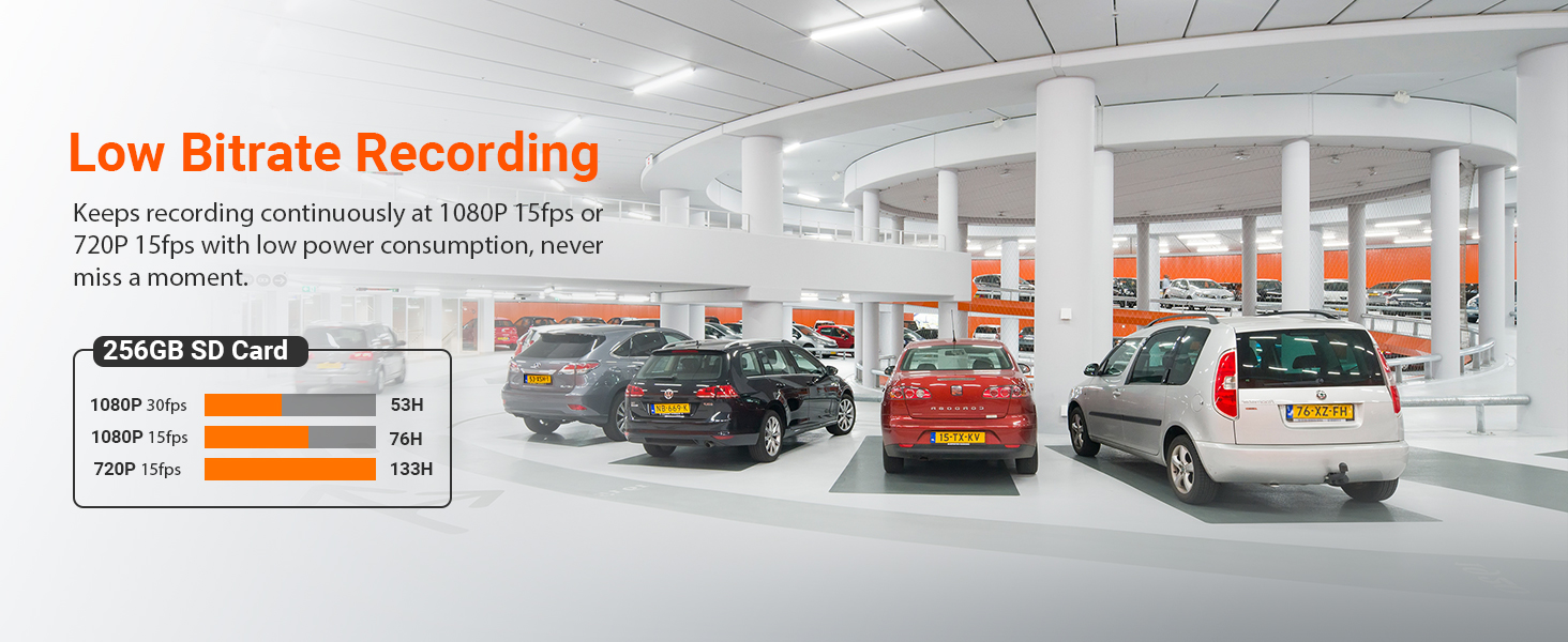 dash cam low bitrate recording