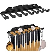 Hikeen Baseball Bat Holder, Dugout Fence &amp; Wall Mounted Baseball/Softball Bat Rack, Heavy Duty St...
