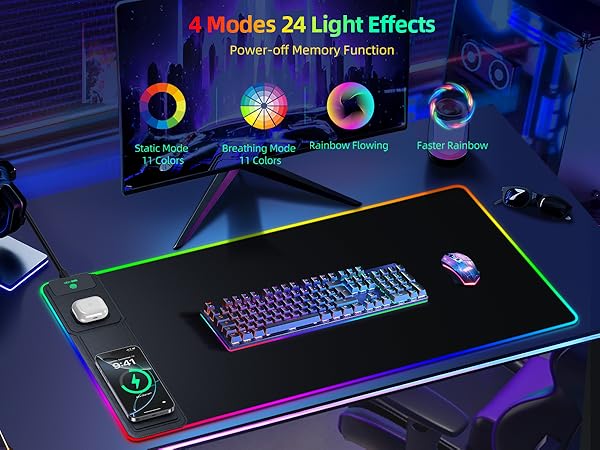 RGB gaming mouse pad