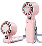 SHEWIND Portable Handheld Fan with Ice Cooling - 5 Gear High Speed Personal Turbo Fan Rechargeabl...