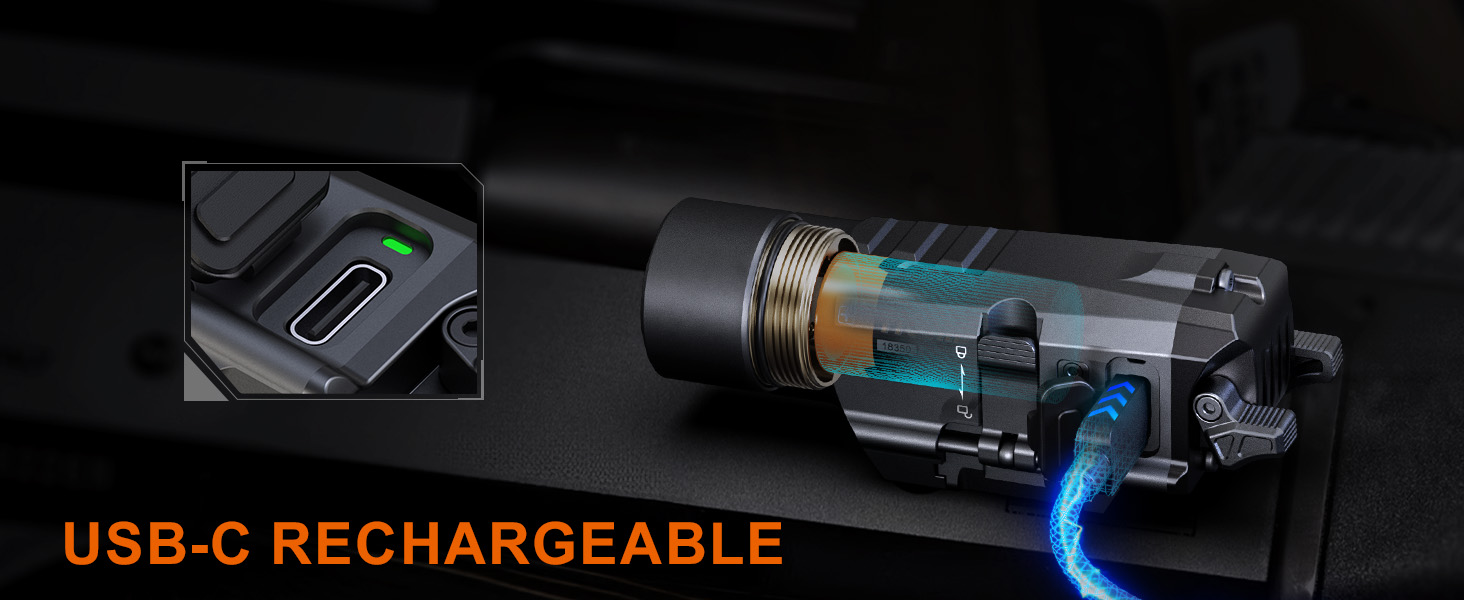 The GL19R V2.0 being charged via its USB-C port.