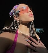 GIFIORE Y2K Sunglasses Pink Wrap Around Fashion Rimless Shield Sunglasses TREND