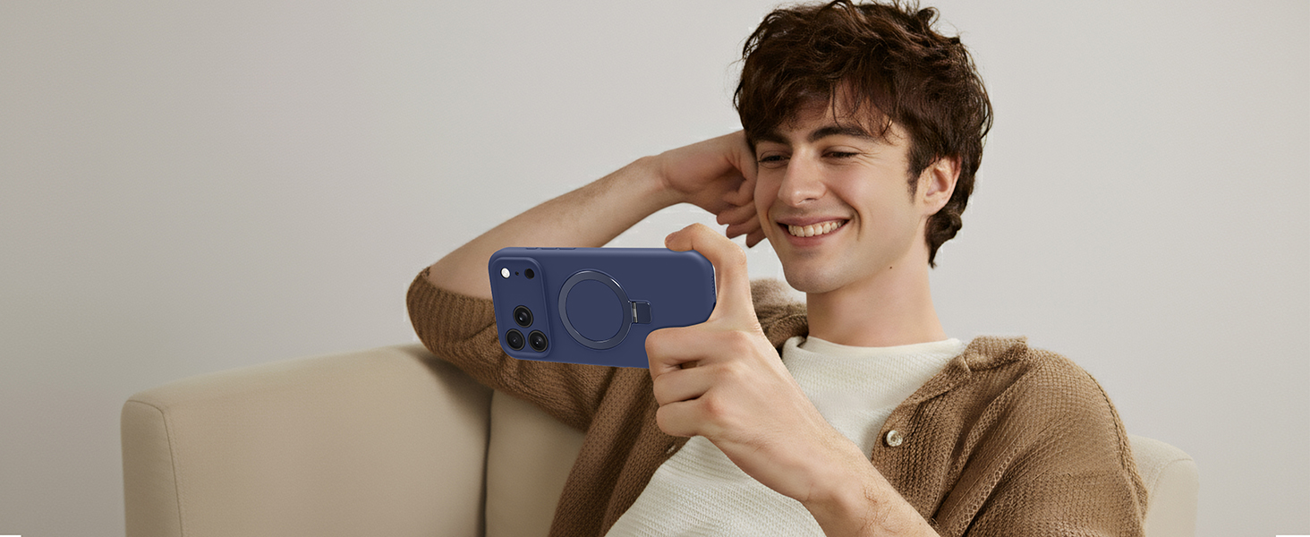 iphone 17 pro max case with stand silicone slim compatible with magsafe