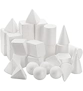 SOUJOY 32 Pack White Foam Shape, 8 Shapes Craft Foam Ball, Kid DIY Art Foam Cone for Home, School...