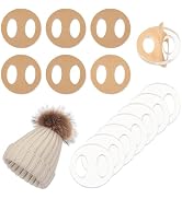 BENECREAT 50PCS Acrylic Hollow Pom Pom Removable Button, Flat Round, Hat Pom Pom Holder, Knitted ...