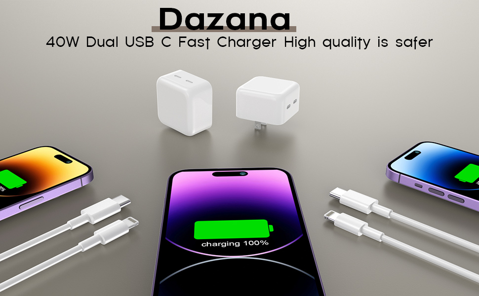 40W Dual USB C Wall Charger