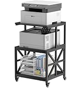 GreenForest Printer Stand with Storage Shelf, 19.7"x 17.7" Rolling Printer Cart with Wheel for Ho...