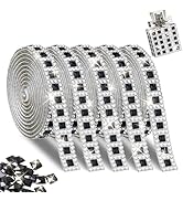 5 Yards Rhinestone Ribbons Self Adhesive Crystal Strips with 4MM Black Square Diamond Bling Rhine...