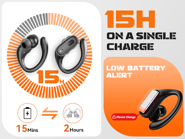 S12 wireless earbuds with earhook for sports long battery life