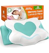 TranquilMoments Cervical Neck Pillow for Sleeping, Memory Foam Side Sleeper Pillow, Ergonomic Pil...
