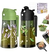 COOLMI Oil Sprayer for Cooking, 2 in 1 Olive Oil Dispenser Bottle Set for Kitchen, Food-Grade Gla...