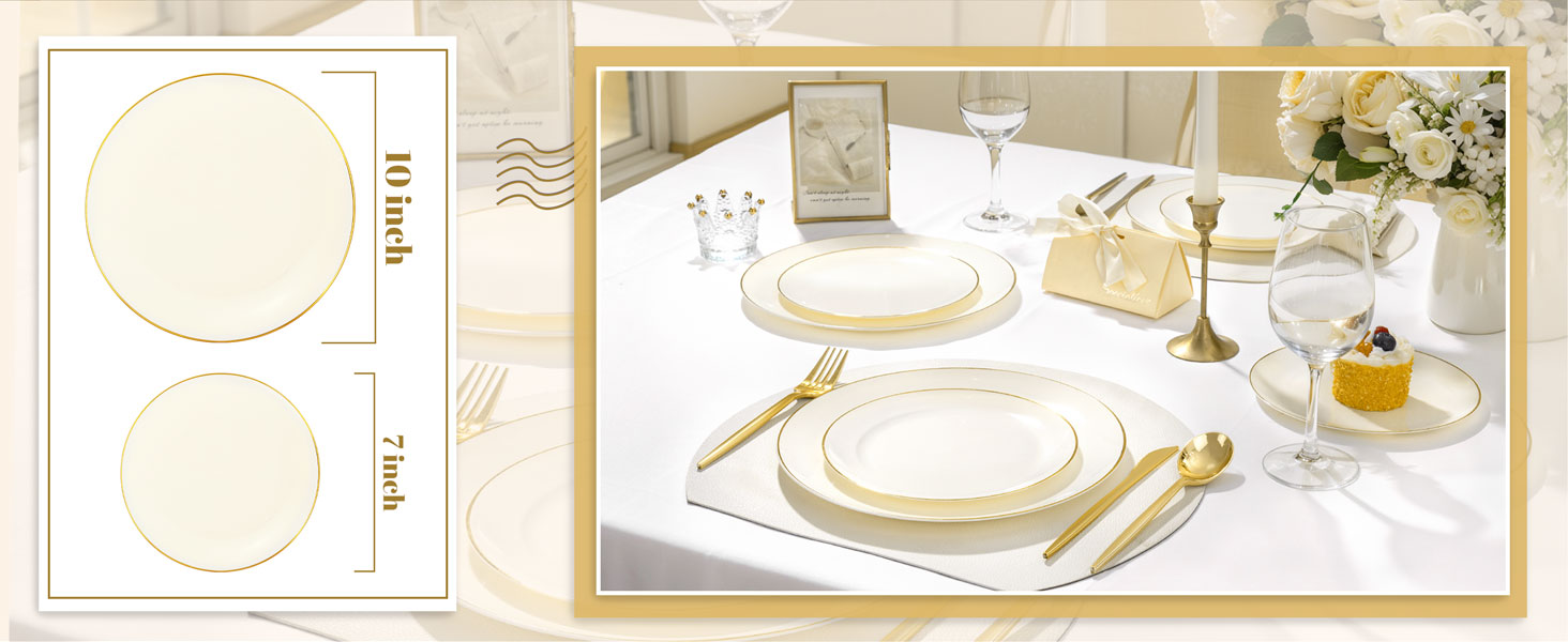 IVORY PLASTIC PLATES