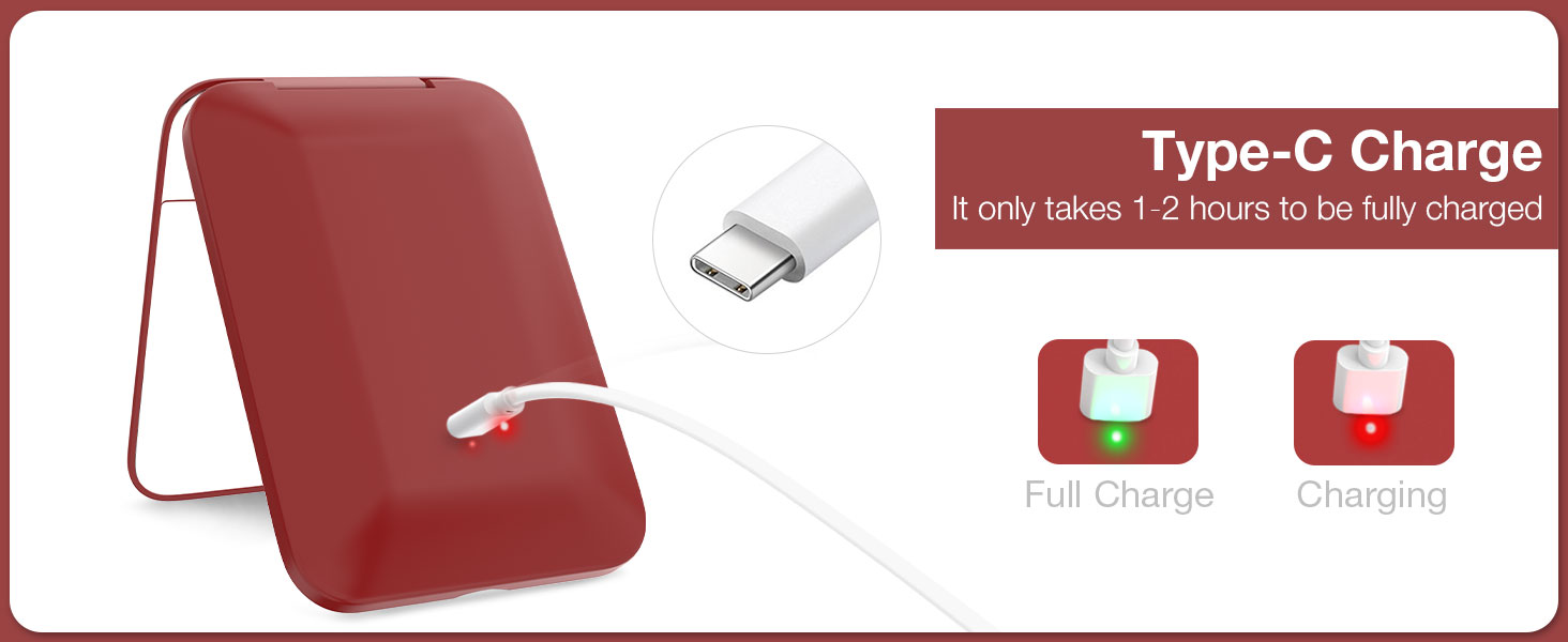Rechargeable compact mirror for purses