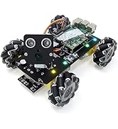 Freenove Mecanum Wheel Car Kit for Raspberry Pi 5 4 B 3 B+ Zero 2 W, Face Tracking, Line Tracking...