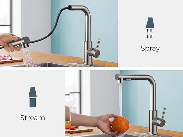 Kitchen Faucet with Pull Down Sprayer Gold Black