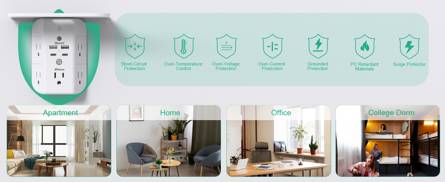 Wall Outlet Extender with Shelf