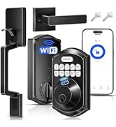 TEEHO TE012W-H Built-in WiFi Smart Locks for Front Door, App Remote Control, Fingerprint Keyless ...
