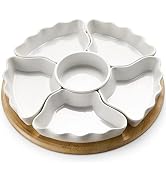 DOWAN 360° Rotatable Serving Tray and Platters, 12 Inch Divided Serving Bowls for Party, Kitchen ...