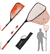 Dovesun Fishing Net Telescoping Handle Rubber Fishing Net Folding Landing Nets with Collapsible H...