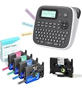 EazeID Label Maker with 5PK Color Tapes Waterproof-Labels, Keyboard Labeler Machine Portable, D21...