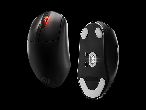 -SteelSeries mouse with logo floating in space