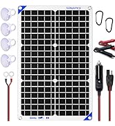 SUNAPEX Solar Battery Trickle Charger Maintainer 30W 12V Waterproof Solar Panel Trickle Charger f...