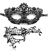 TFTSR Masquerade Masks for Women Couples,Men Mardi Gras Mask,Girls Black Gold Lace Eyes Costume,A...