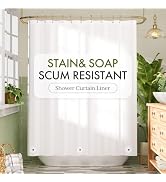 Bathway Shower Curtain Liner, White Shower Curtain Liner 72x84 PEVA Waterproof Shower Curtain Lin...