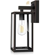 SHINE HAI Dusk to Dawn Outdoor Wall Lantern, Exterior Wall Sconce Sensor Light Fixture with E29 B...